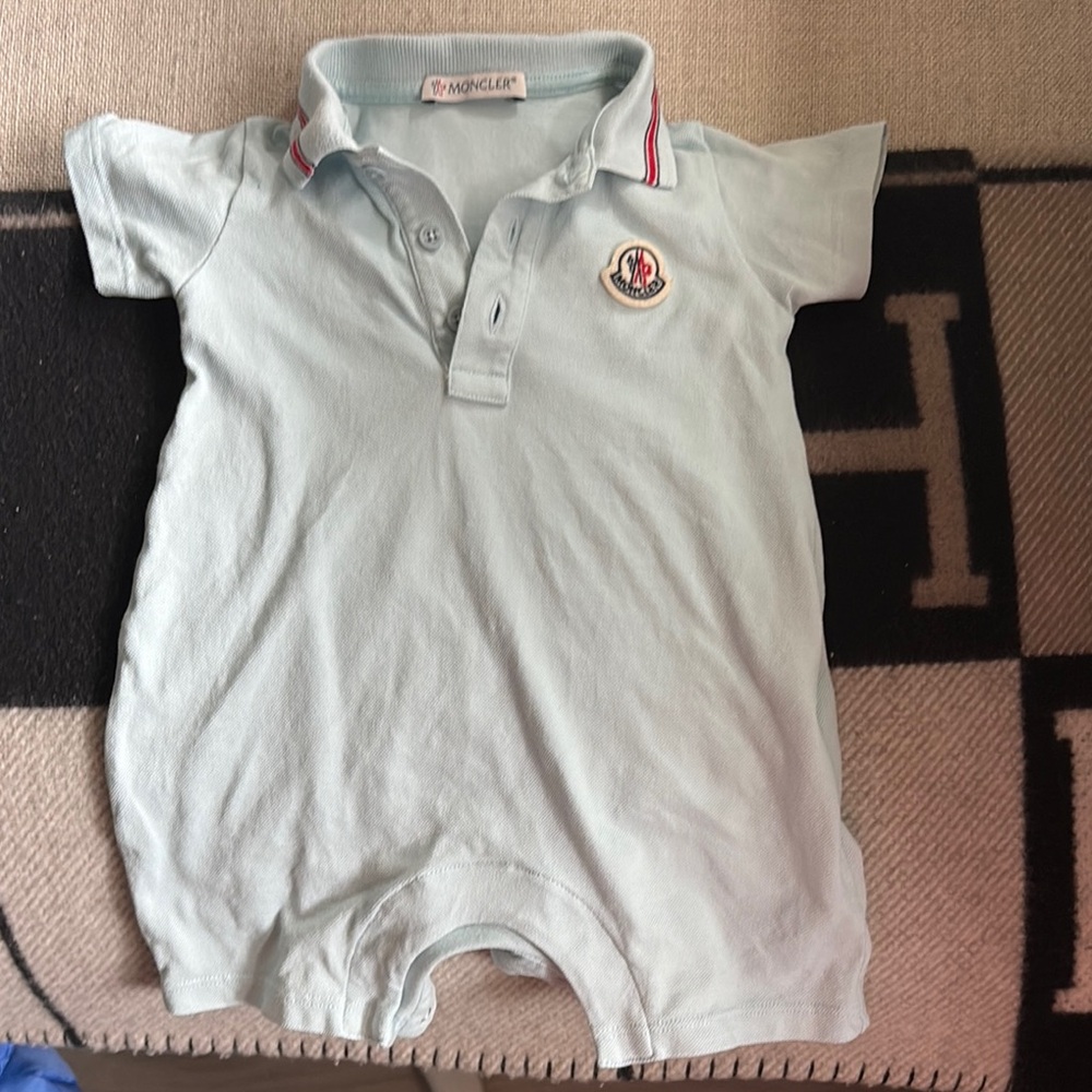 Moncler Light Blue Kids One Piece Bodysuit